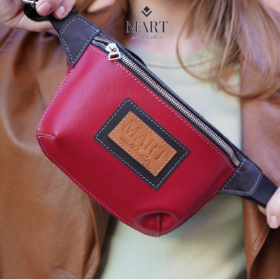 Сумка поясная Safiano Red